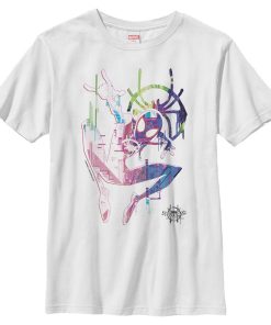 Boy’s Marvel Spider-Man Into the Spider-Verse Rainbow Watercolor T-Shirt