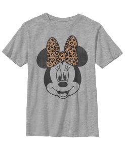 Boy’s Mickey & Friends Minnie Mouse Cheetah Print Bow T-Shirt