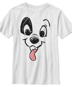 Boy’s One Hundred and One Dalmatians Cartoon Sketch Patch Tongue Out T-Shirt
