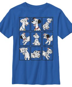 Boy’s One Hundred and One Dalmatians Dog Family In Squares T-Shirt