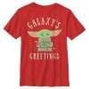 Boy’s Star Wars The Mandalorian Christmas The Child Greetings T-Shirt