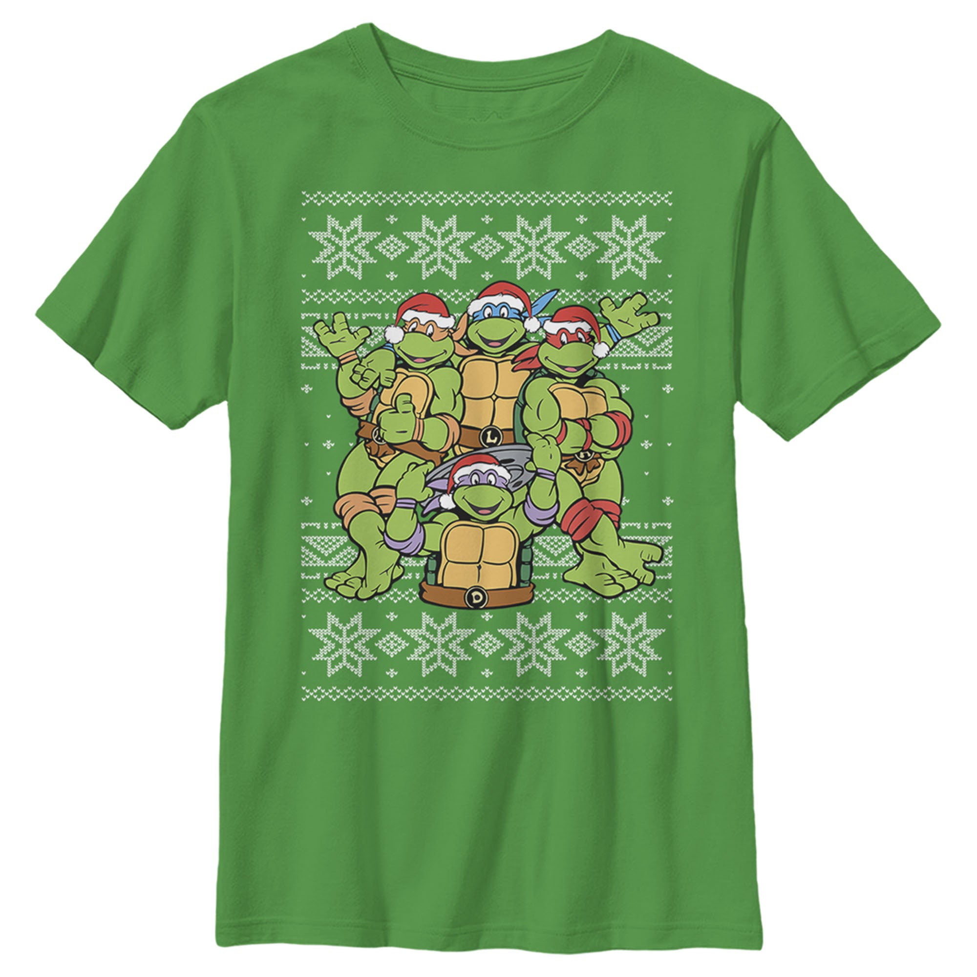 Boy's Teenage Mutant Ninja Turtles Ugly Christmas Sweater T-Shirt Boy's Teenage Mutant Ninja Turtles Ugly Christmas Sweater T-Shirt