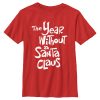 Boy’s The Year Without a Santa Claus White Logo Stack T-Shirt