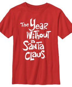 Boy’s The Year Without a Santa Claus White Logo Stack T-Shirt
