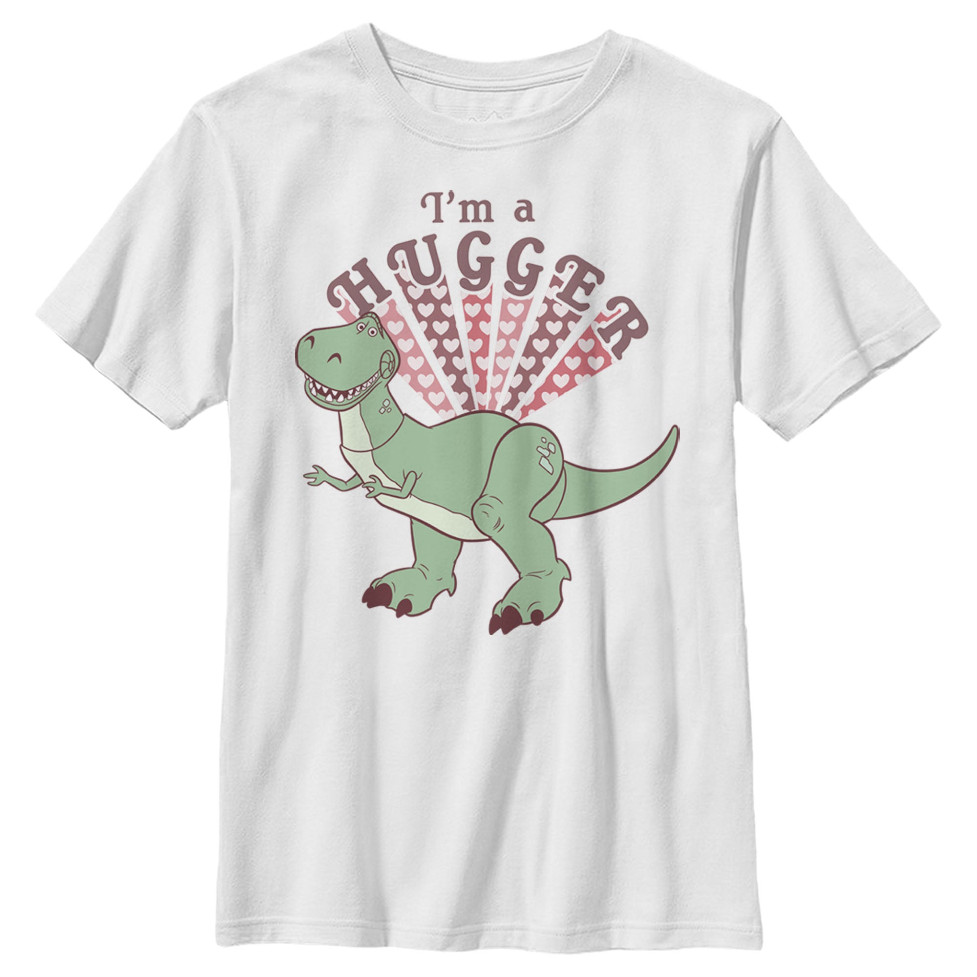 Boy's Toy Story Rex I'm A Hugger Hearts T-Shirt Boy's Toy Story Rex I'm A Hugger Hearts T-Shirt