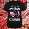 Flamingo What Happens At The Campground Gets Laughed About All Year Long Shirt