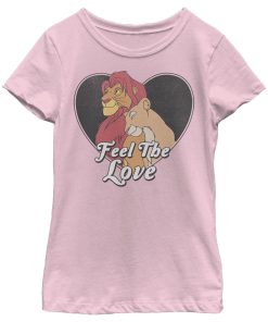 Girl’s Lion King Simba and Nala Feel The Love T-Shirt