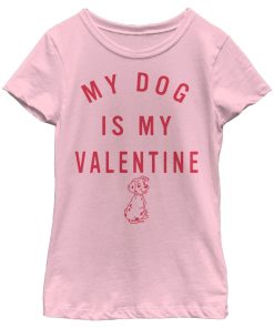 Girl’s One Hundred and One Dalmatians My Dog is My Valentine T-Shirt