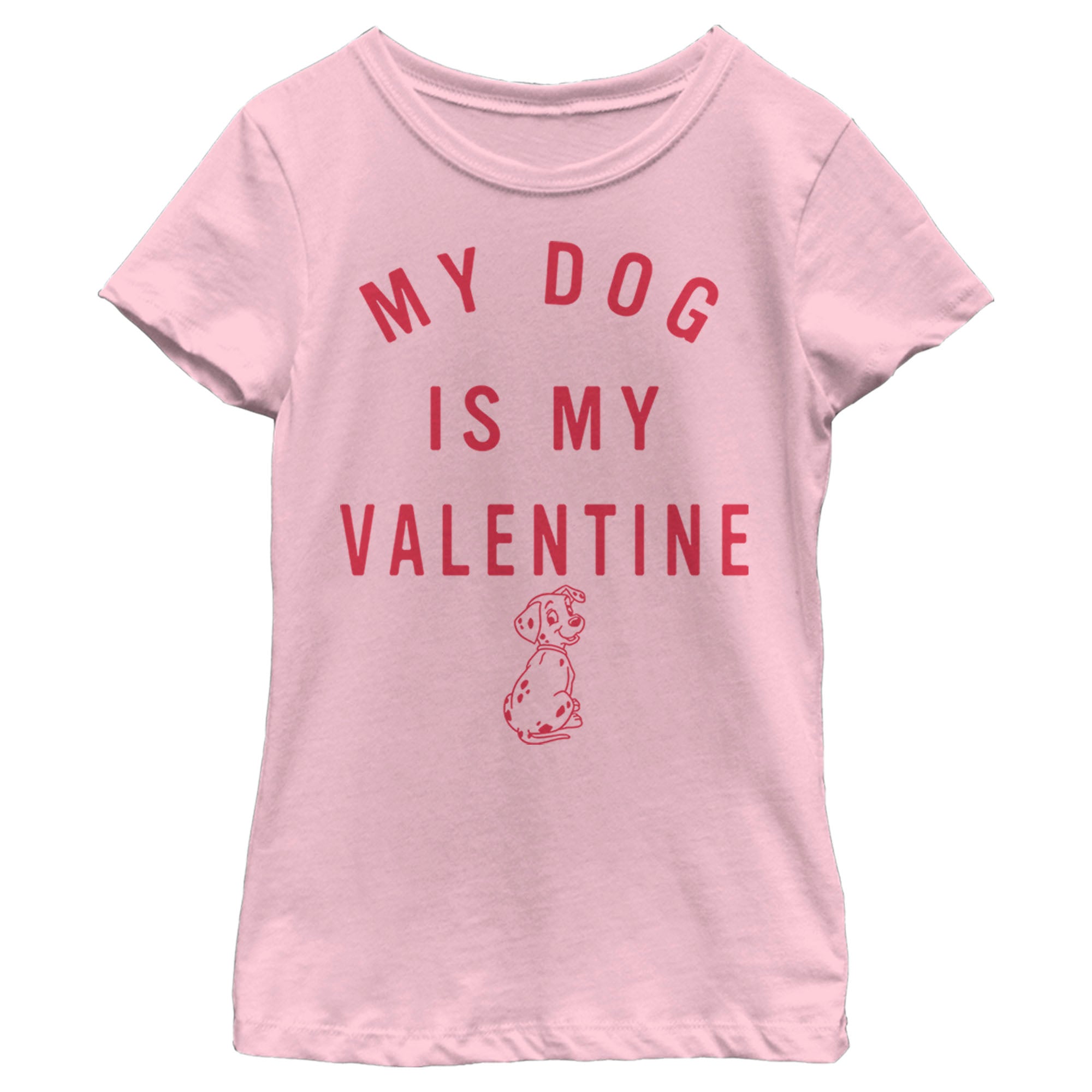 Girl's One Hundred and One Dalmatians My Dog is My Valentine T-Shirt Girl's One Hundred and One Dalmatians My Dog is My Valentine T-Shirt