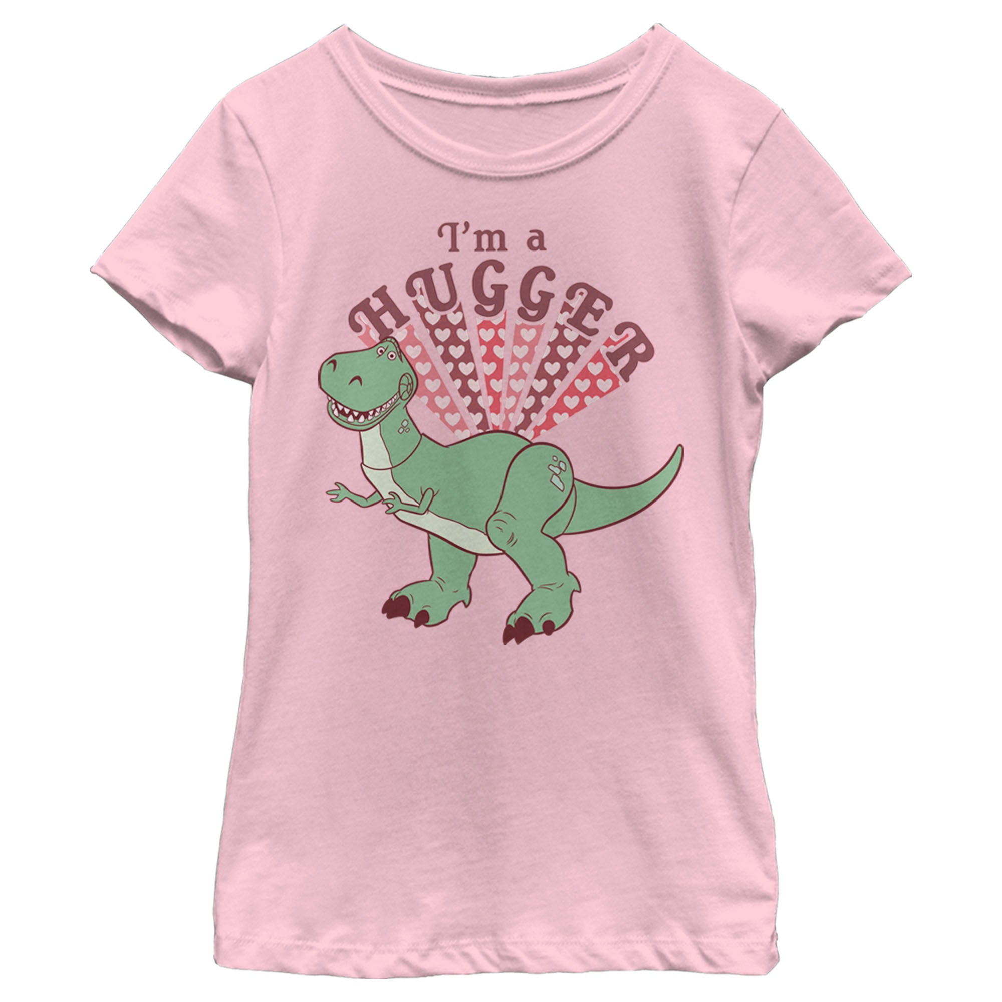 Girl's Toy Story Rex I'm A Hugger Hearts T-Shirt Girl's Toy Story Rex I'm A Hugger Hearts T-Shirt