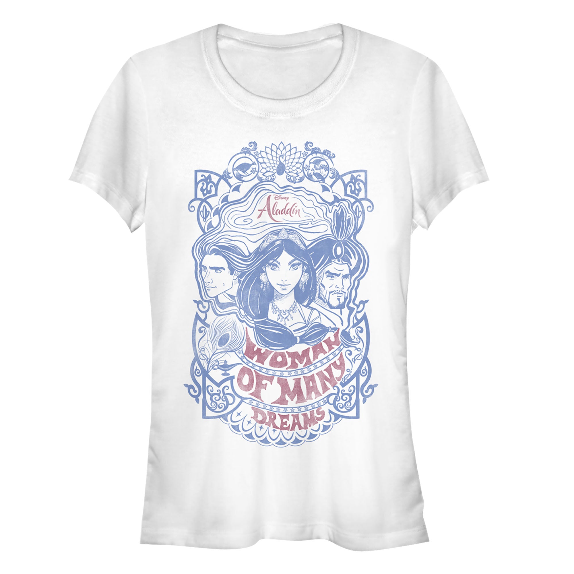 Junior's Aladdin Vintage Dream Characters T-Shirt Junior's Aladdin Vintage Dream Characters T-Shirt