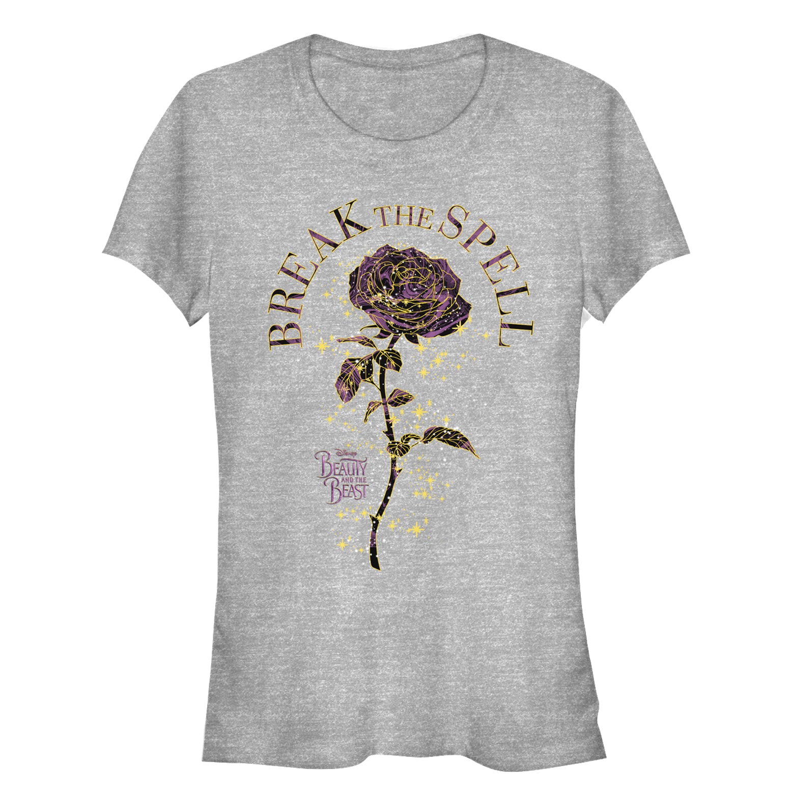 Junior's Beauty and the Beast Break Spell Rose T-Shirt Junior's Beauty and the Beast Break Spell Rose T-Shirt
