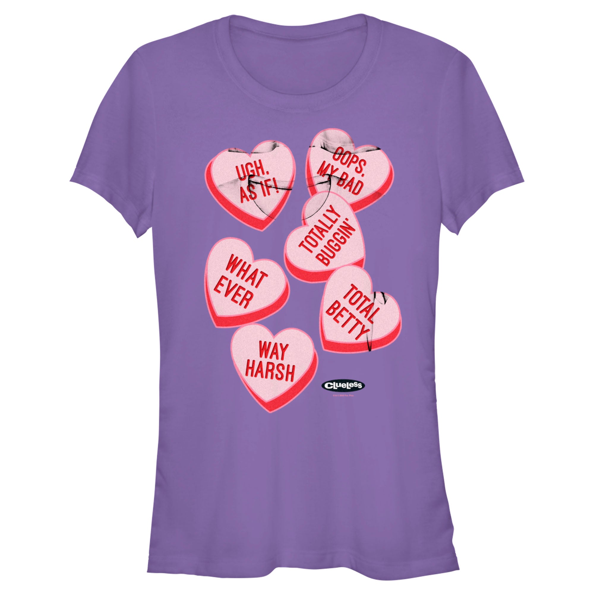 Junior's Clueless Candy Hearts T-Shirt Junior's Clueless Candy Hearts T-Shirt