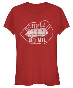 Junior’s Cruella Distressed Lips Logo T-Shirt