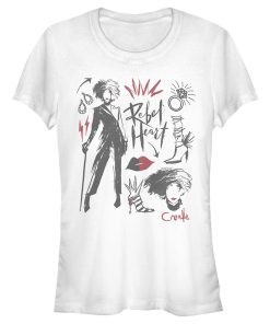 Junior’s Cruella Fashion Drawings T-Shirt