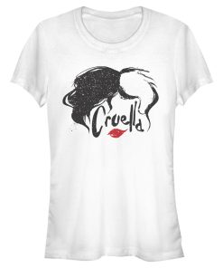 Junior’s Cruella Red Lips Logo T-Shirt