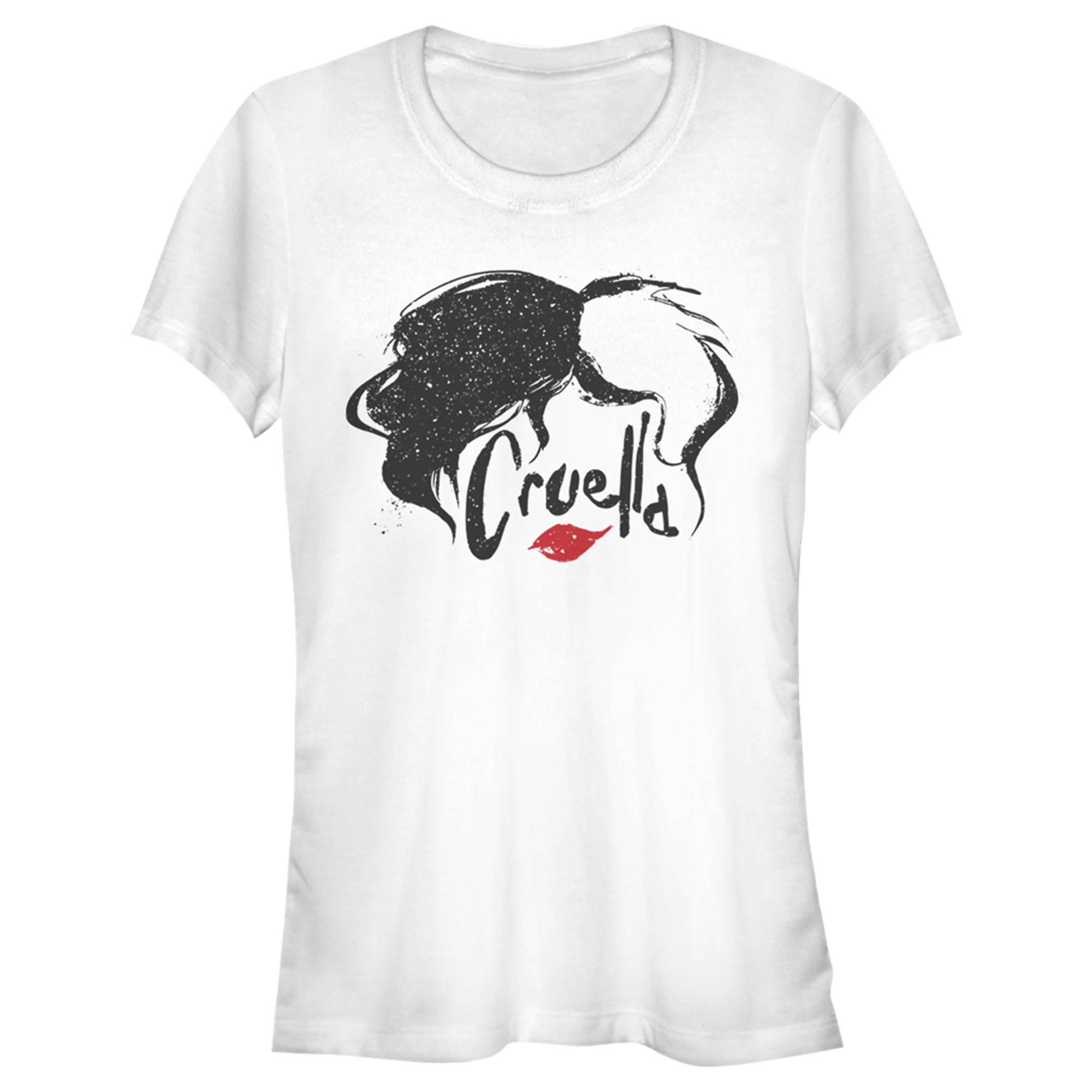 Junior's Cruella Red Lips Logo T-Shirt Junior's Cruella Red Lips Logo T-Shirt