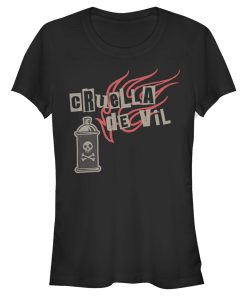 Junior’s Cruella Spray Flames Logo T-Shirt