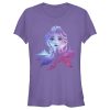 Junior’s Frozen 2 Elsa Two Tone Gradient Portrait T-Shirt