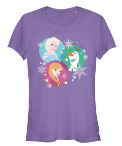 Junior’s Frozen Character Snowflakes T-Shirt