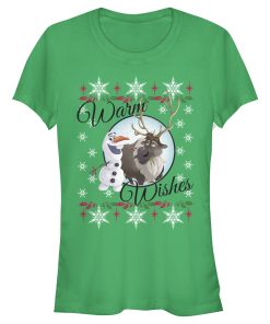 Junior’s Frozen Christmas Warm Wishes T-Shirt
