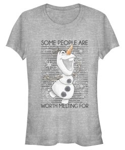 Junior’s Frozen Olaf Some People Are Worth Melting For T-Shirt