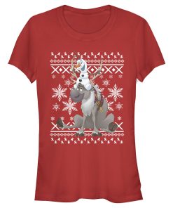 Junior’s Frozen Ugly Christmas Friends T-Shirt