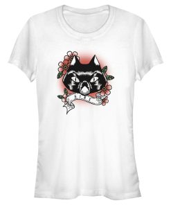 Junior’s Hocus Pocus Binx Flower Tattoo T-Shirt