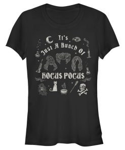 Junior’s Hocus Pocus It’s Just a Bunch of Hocus Pocus Icons T-Shirt