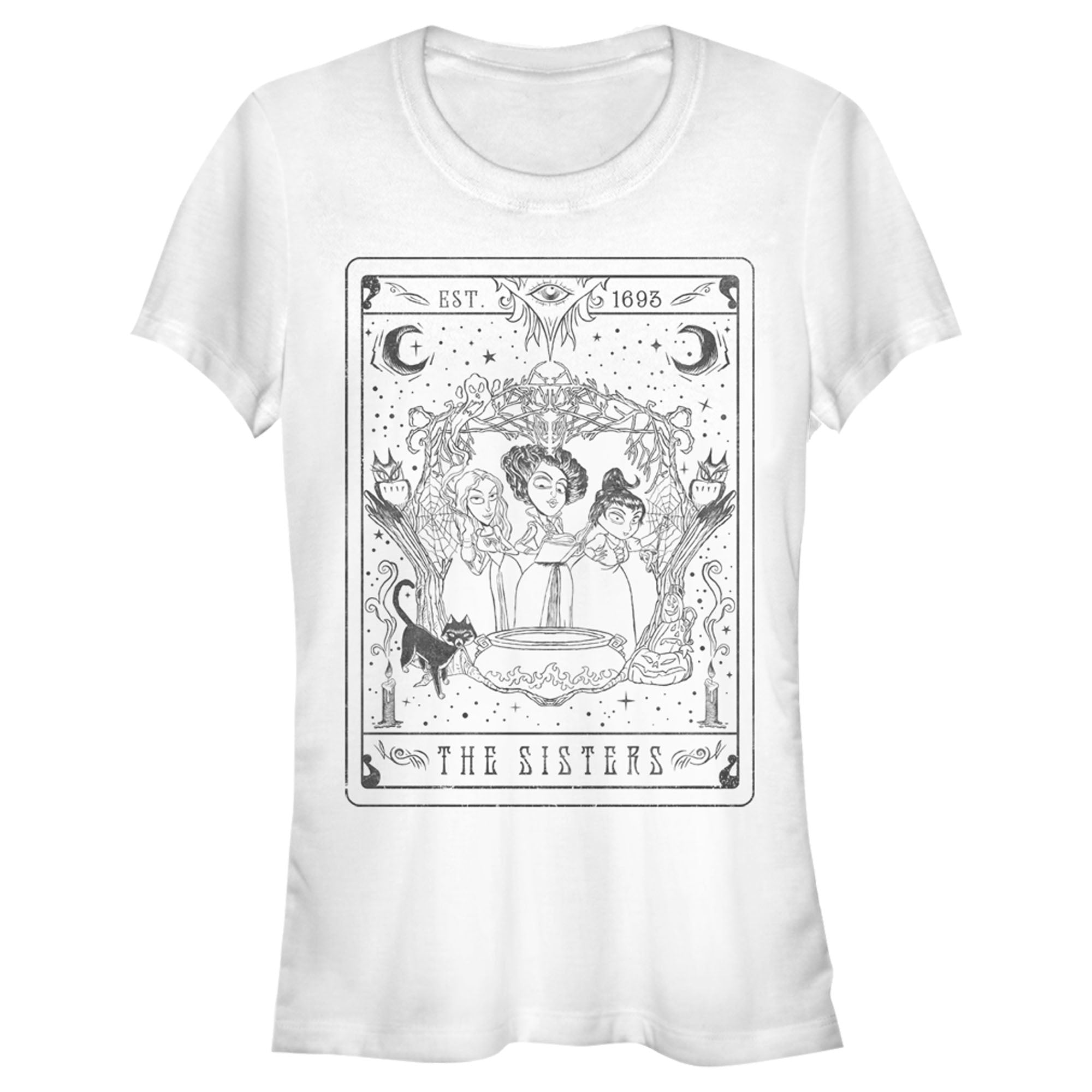 Junior's Hocus Pocus Sanderson Sister Tarot Card T-Shirt Junior's Hocus Pocus Sanderson Sister Tarot Card T-Shirt
