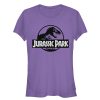 Junior’s Jurassic Park Black and White Logo T-Shirt