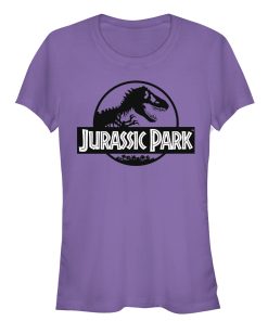 Junior’s Jurassic Park Black and White Logo T-Shirt