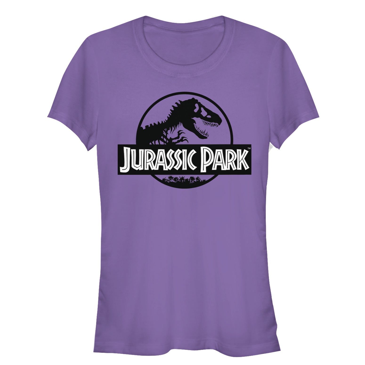 Junior's Jurassic Park Black and White Logo T-Shirt Junior's Jurassic Park Black and White Logo T-Shirt