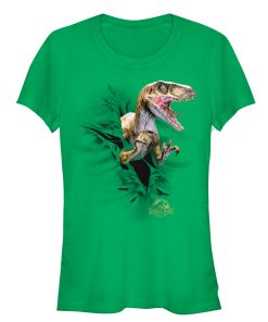 Junior’s Jurassic Park Danger Velociraptor Tearing Through T-Shirt