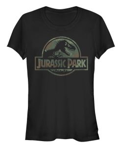 Junior’s Jurassic Park Dark Camo Logo T-Shirt
