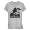 Junior’s Jurassic Park Dino Skeleton Silhouette Logo T-Shirt