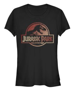 Junior’s Jurassic Park Earth Tone Logo T-Shirt
