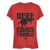 Junior’s Jurassic Park Here Comes Trouble T-Shirt