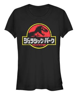 Junior’s Jurassic Park Japanese Kanji Logo T-Shirt