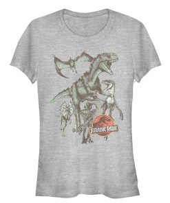 Junior’s Jurassic Park Vintage Dinosaur Stampede T-Shirt