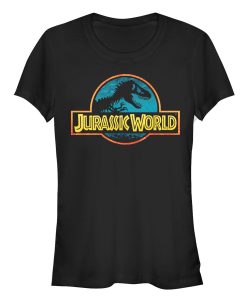 Junior’s Jurassic World Color Outline Logo T-Shirt