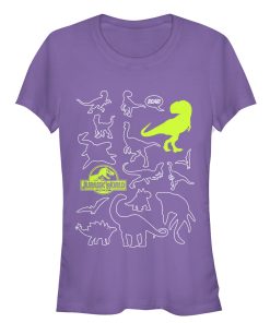 Junior’s Jurassic World Fallen Kingdom Dinosaur Outline T-Shirt