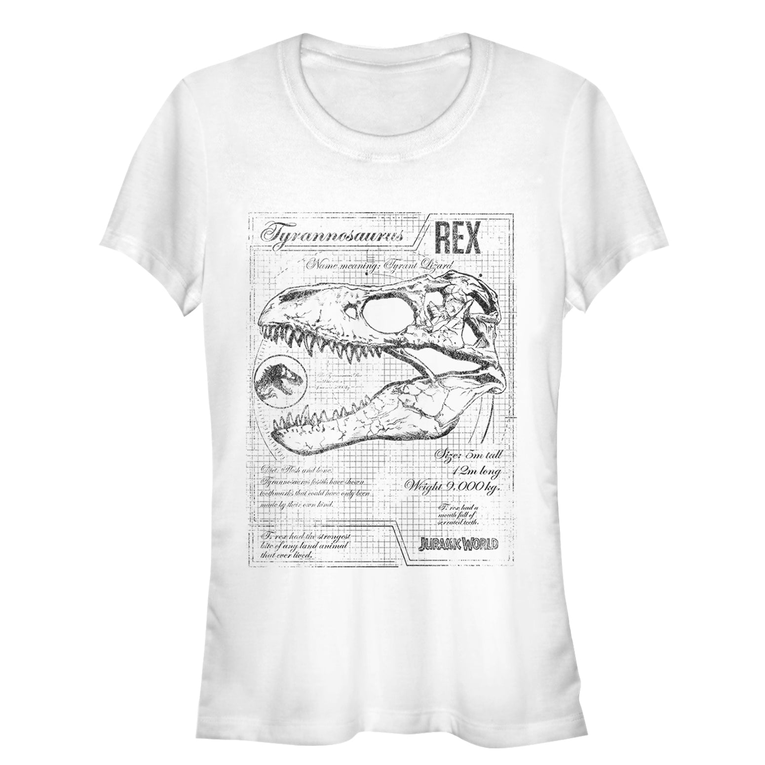 Junior's Jurassic World Fallen Kingdom T. Rex Schematics T-Shirt Junior's Jurassic World Fallen Kingdom T. Rex Schematics T-Shirt