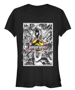 Junior’s Jurassic World Jurassic Worldscale Comic Print T-Shirt