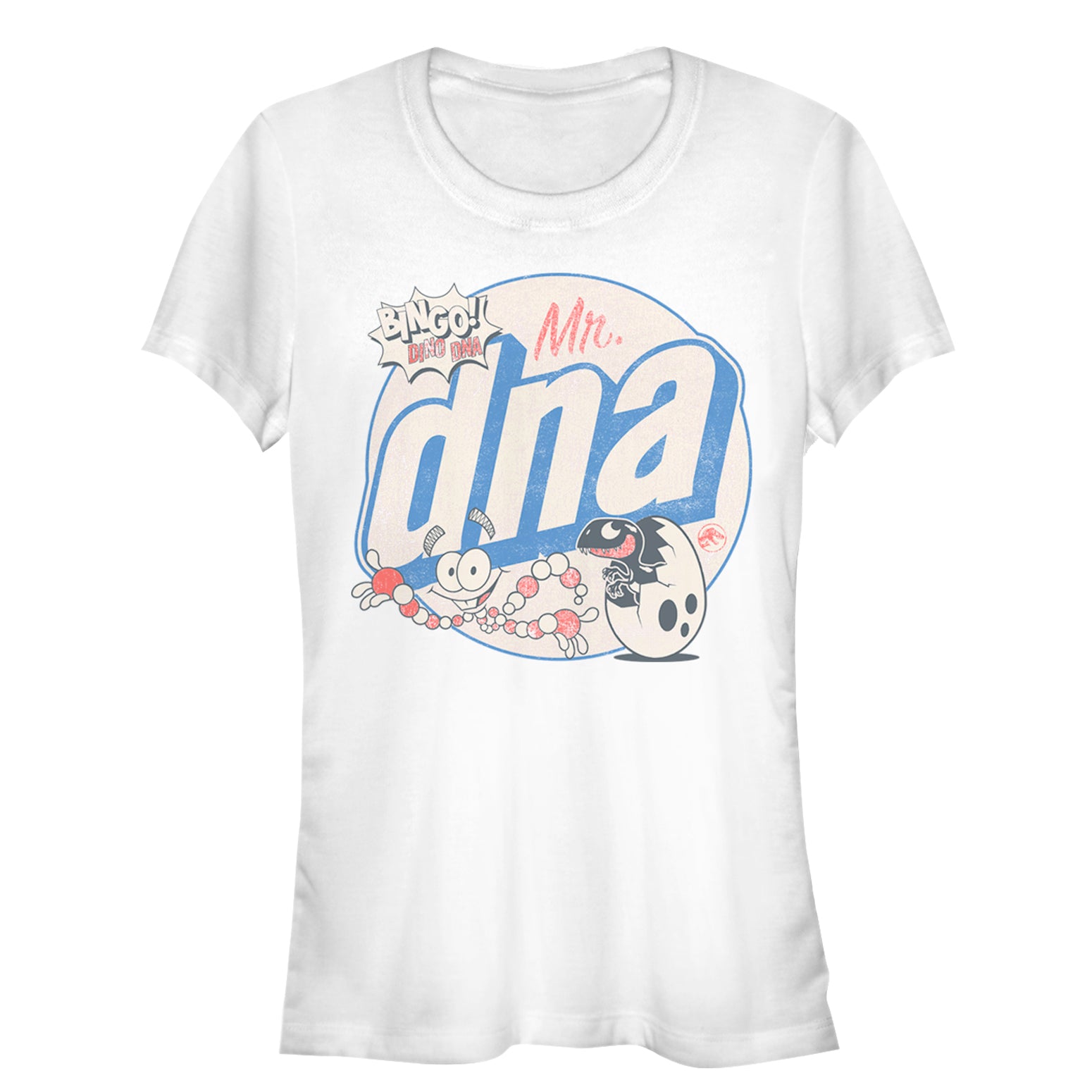 Junior's Jurassic World Mr. DNA Cartoon T-Shirt Junior's Jurassic World Mr. DNA Cartoon T-Shirt