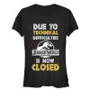 Junior’s Jurassic World Technical Difficulties Spots T-Shirt