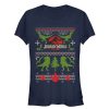 Junior’s Jurassic World Ugly Christmas Print T-Shirt