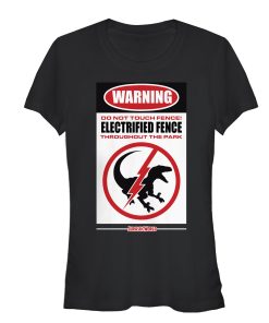 Junior’s Jurassic World Warning Electrified Fence T-Shirt