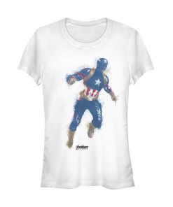 Junior’s Marvel Avengers Endgame Captain America Spray Paint T-Shirt
