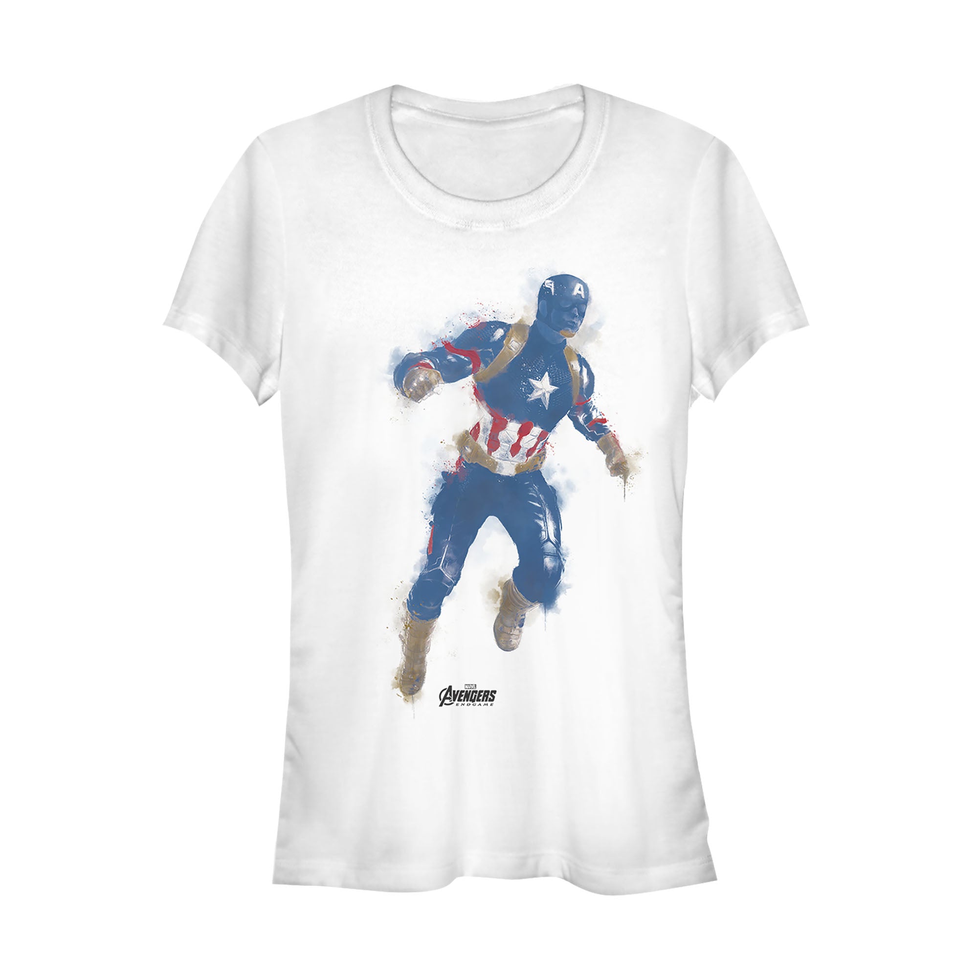 Junior's Marvel Avengers Endgame Captain America Spray Paint T-Shirt Junior's Marvel Avengers Endgame Captain America Spray Paint T-Shirt